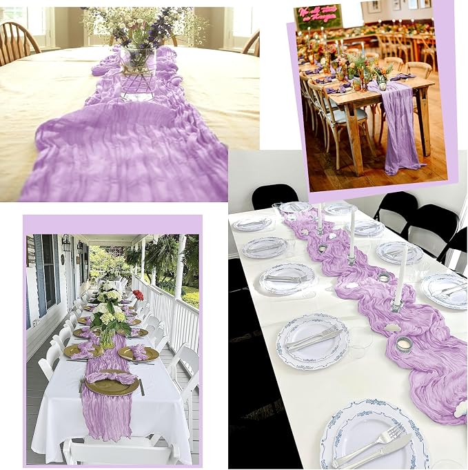 25 Pack Lavender Table Runner 17 x 108inch Cheesecloth Table Runner Boho Gauze - Image 7