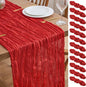 Asee'm 12pcs Red Cheesecloth Table Runner Christmas 10FT Boho Rustic Gauze | by Aseem