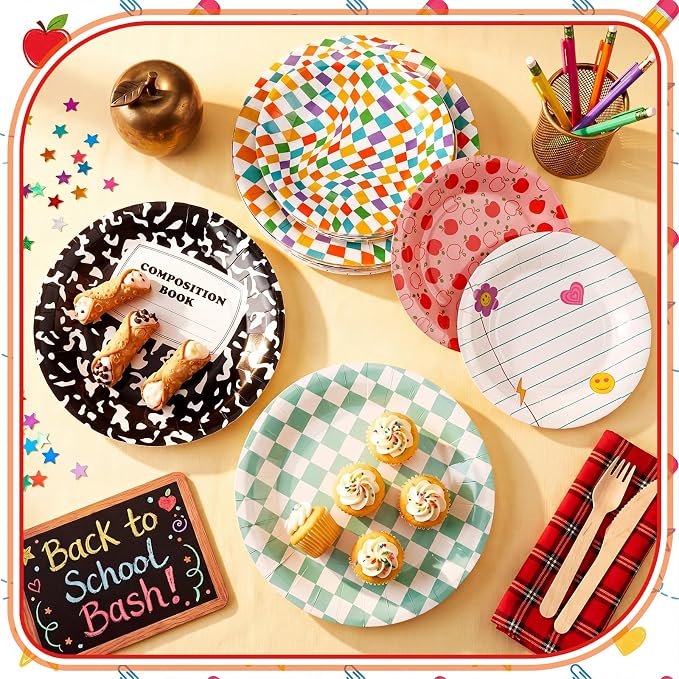 Havawish 48 Pcs Back to School Paper Plate 7 In/9 In First Day of School Theme - Image 6