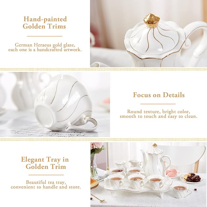 DUJUST 14 pcs Tea Set for 6 - Image 4