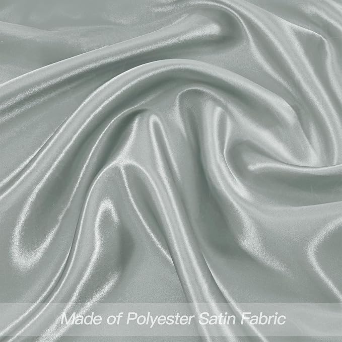 P Pothuiny 24 Pcs Silver Satin Napkins 17 x 17 Inch, Satin Cloth Napkins | - Image 4