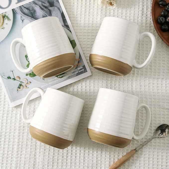 Large Ceramic Coffee Mugs Set - 15 OZ Porcelain Coffee Latte Cups Set of 4 - Image 5