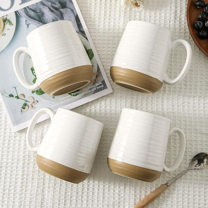 HASENSE Porcelain Coffee Mugs Set of 6, 15 Ounce Large Ceramic Coffee Cups Set - Image 4