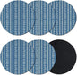 Blue Striped Coasters Set of 6, Absorbent Coasters by Unknown