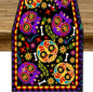 Mexican Fiesta Table Runner Decoration Skull Cinco De Mayo Dia De Los Muertos by YCness