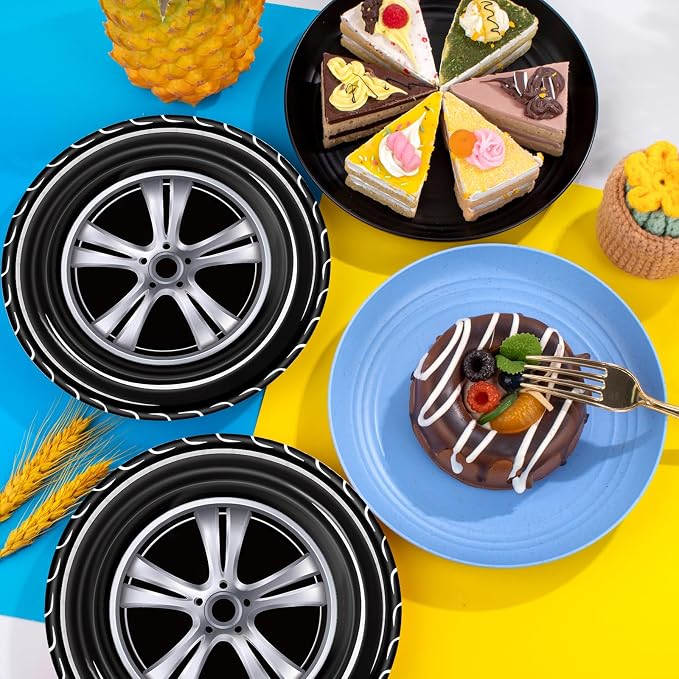 40 Pcs Race Car Plates and Napkins Tableware Set Party Supplies | Race Car - Image 5