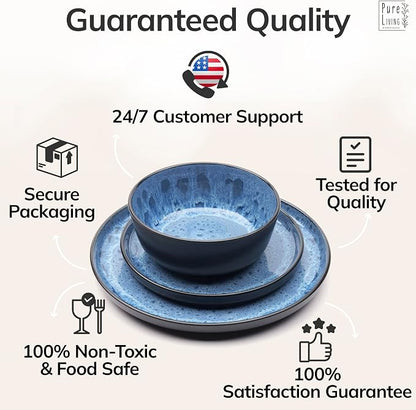 24 Piece Stoneware Dinnerware Set - Image 8