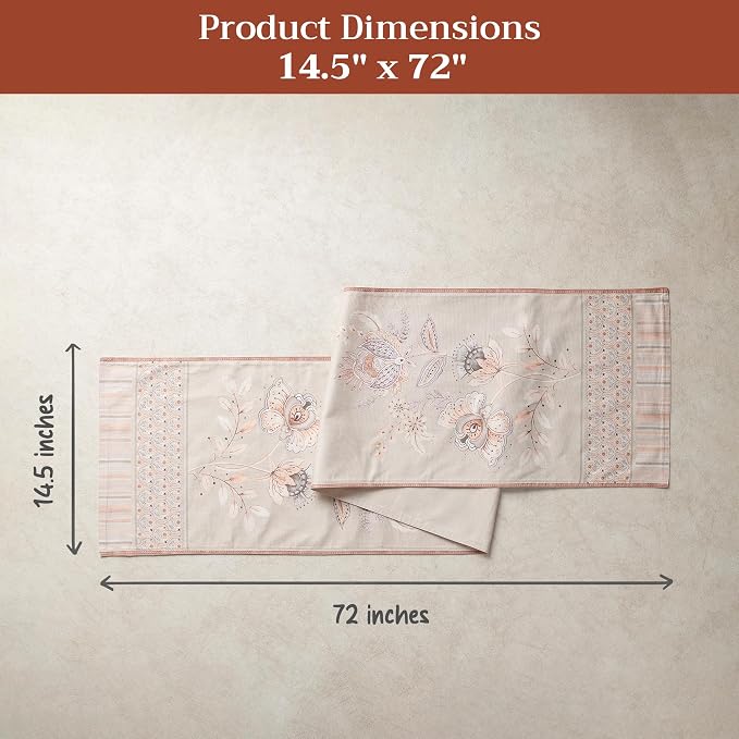 Maison d' Hermine Table Runner 100% Combed Cotton 14.5"x72" | Table Runners 72 - Image 5
