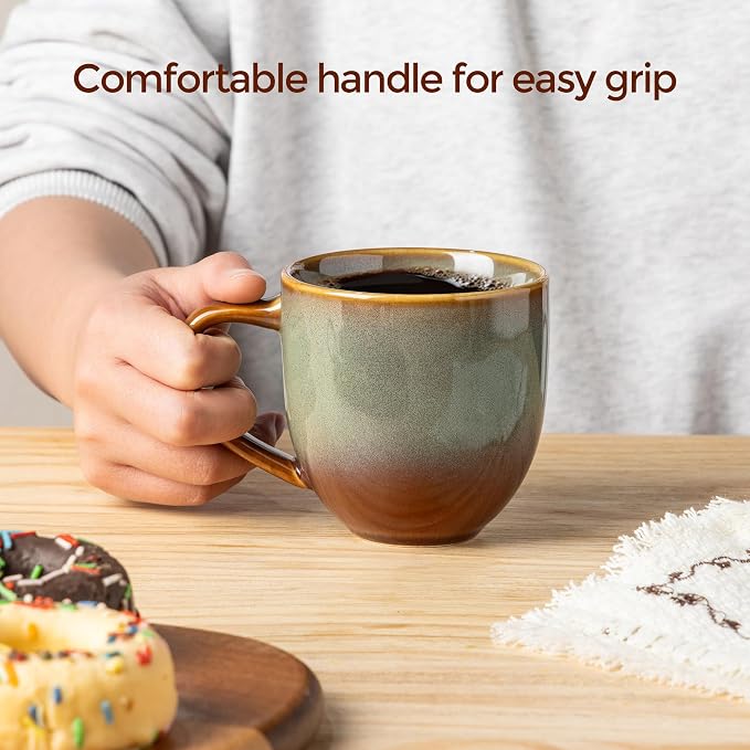 theterra Ceramic Coffee Mugs Set of 6, 12 oz Coffee Cups - Image 5