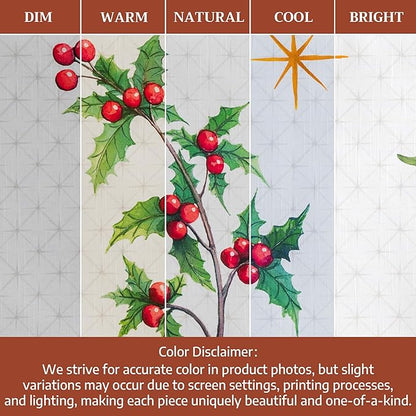 Maison d' Hermine Table Cloth Square Table 100% Cotton 60 x 60 Inches Fall Tablecloth Reusable Everyday Use for Thanksgiving Christmas Decorations Dining Farmhouse Party (Poinsettia Christmas)
