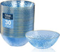 30 Pack 12 Ounce Blue Plastic Bowls Hammered Clear Bowl by I00000