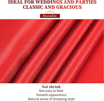 10-Pack Red 12 x 108 inches Long Premium Satin Table Runner | Wedding, - Image 4