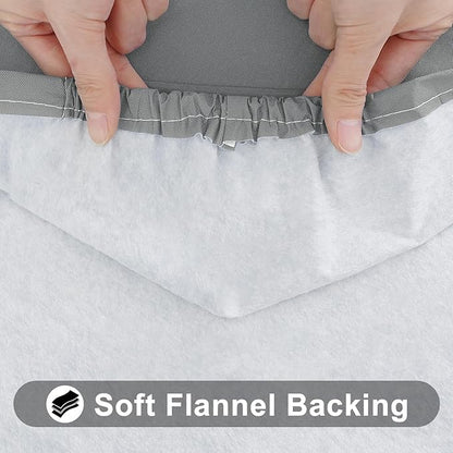 Smiry Rectangle Tablecloth, Elastic Fitted Flannel Backed Vinyl Tablecloths for 4ft Folding Tables, Waterproof Wipeable Table Covers for Indoor, Outdoor, Picnic and Camping (Gery, 24"x48")