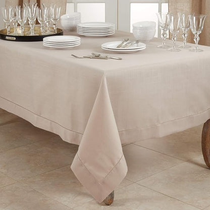 SARO LIFESTYLE Hemstitched Border Tablecloth - Image 4