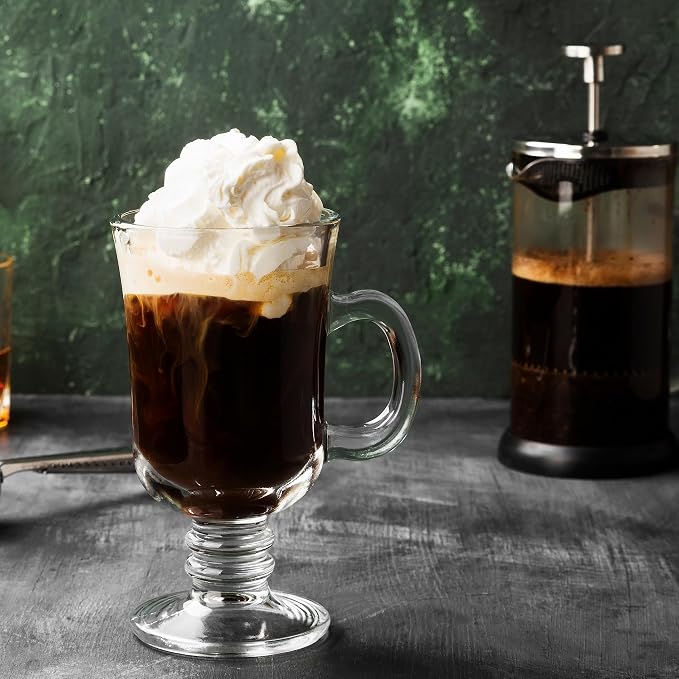 PARNOO Irish Coffee Mugs - 8 oz - Clear Glasses - Image 7