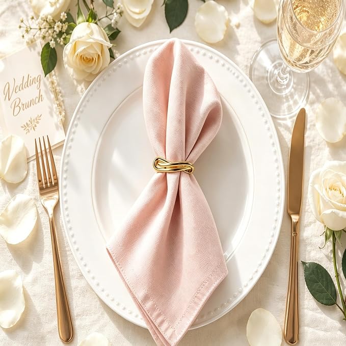 12Pcs Gold Infinity Knot Napkin Rings, Metal Decorative Napkin Holders - Image 7