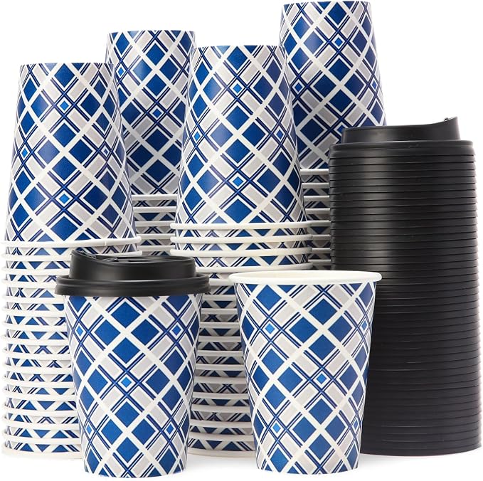 Tamone 100 PACK 12OZ Disposable Coffee Cups by InjectingCreativityandBeautyintoModernLife