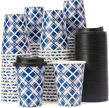 Tamone 100 PACK 12OZ Disposable Coffee Cups by InjectingCreativityandBeautyintoModernLife