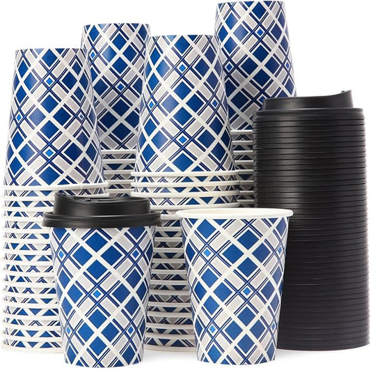 Tamone 100 PACK 12OZ Disposable Coffee Cups by InjectingCreativityandBeautyintoModernLife