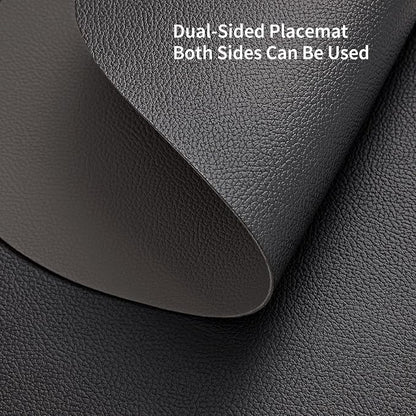 Myir JUN 15 Inches Round Placemats Set of 4 Faux Leather Place Mats | - Image 3