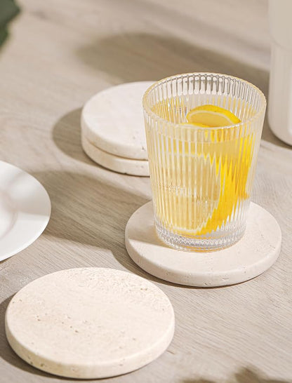 White Travertine Coasters - Image 2