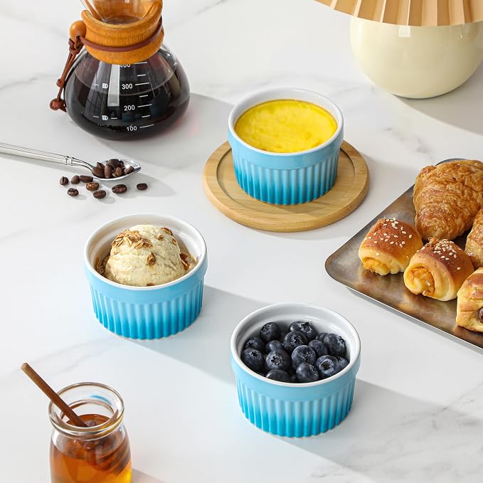 MALACASA Ramekins 6 oz Oven Safe, Small Ceramic Souffle Dishes - Image 6