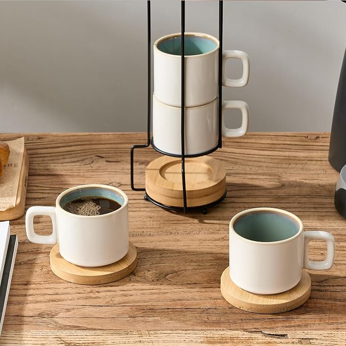 LUKA Porcelain Stackable Espresso Cups - Image 7