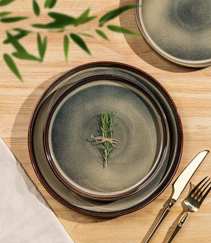 Ceramic Dinnerware Set for 6, 18-Piece Plates and Bowls Set | Lightweight - Image 2