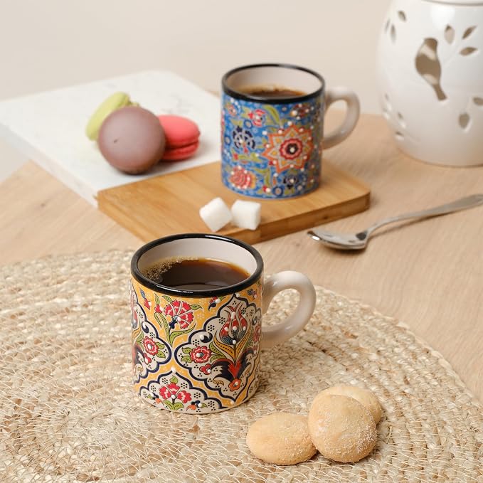 Ceramic Espresso Cups, 5 Oz Espresso Cups Set of 4, Handmade Espresso Cup - Image 6