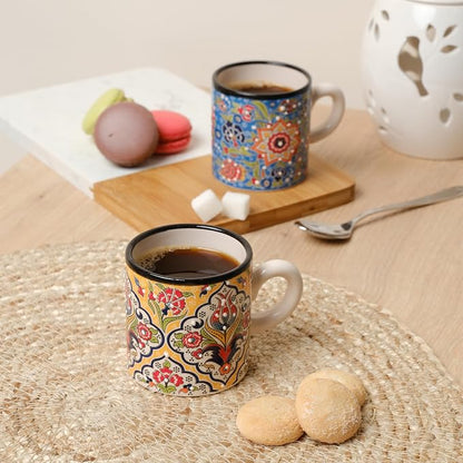 Ceramic Espresso Cups, 5 Oz Espresso Cups Set of 4, Handmade Espresso Cup - Image 6