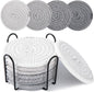OIAHOMY 8 Pcs Coasters with Holder by MasterofSpaceOptimization