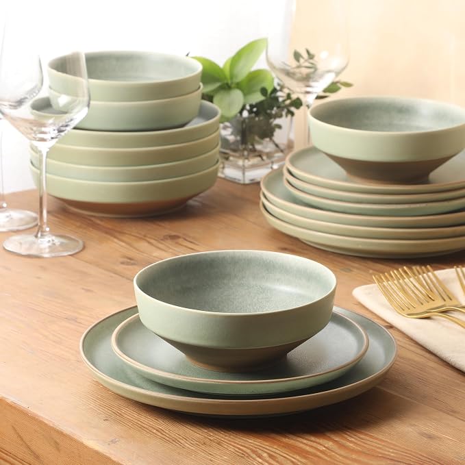 Gibson Elite Octavia Place 16 Piece Stoneware Dinnerware Set, Service - Image 2