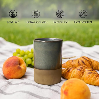 Handmade Ceramic Coffee Mug 12 oz – Handleless Stoneware Cup - Image 5