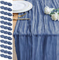 Cheesecloth Table Runner 10FT 12Pcs Blue Boho Gauze Sheer Runners | Cheese by Xiomot