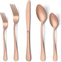 LIANYU 30 Piece Matte Copper Silverware Set, Stainless Steel Copper Cutlery | by LIANYU