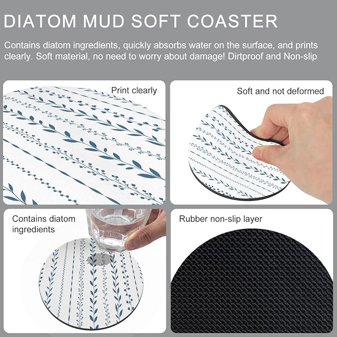 Modern Minimalist Coasters Set of 2, Absorbent Coasters - Image 9