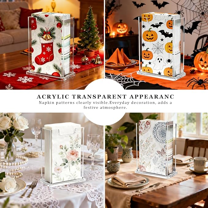 Acrylic Napkin Holder For Table, Vertical Guest Towel Dispenser | Paper Towel - Image 5