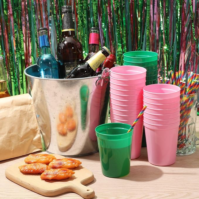 Yungyan 50 Pack 16 oz Stadium Cups Reusable Plastic Cups Blank Drink Stadium - Image 2