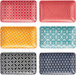 DOWAN 8" Ceramic Salad Plates Set of 6, Colorful Design for Salads, Appetizers & Desserts, Dishwasher, Microwave & Oven Safe – Ideal for Parties and Perfect for Wedding & Mother’s Day Gifts
