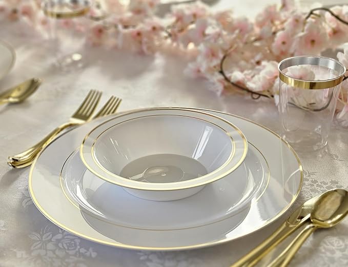 " OCCASIONS " 40 Piece Plates Pack, Heavyweight Disposable Wedding Party - Image 3
