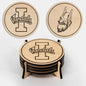 LazerEdge Idaho Vandals Wooden Coaster Set - Maple Wood - Officially Licensed Product - 4-Pack