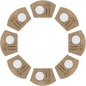 SHACOS Round Table Placemats Wedge Placemats Set of 8 Woven Vinyl Curved Table Mats Washable Indoor Outdoor (8, Tan)