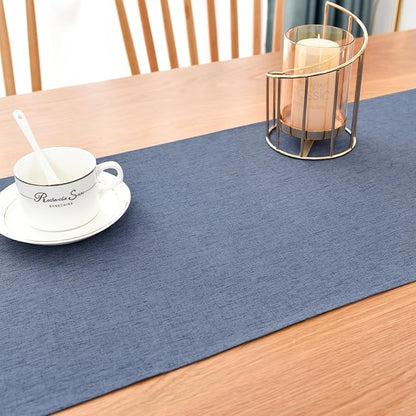 Faux Linen Small Table Runner Water Resistant 13 x 36 in, Coffee Table Runner - Image 7