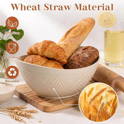Large Bowls 65 OZ, Wheat Straw Bowls Set of 4, Unbreakable Salad Bowl, - Image 5