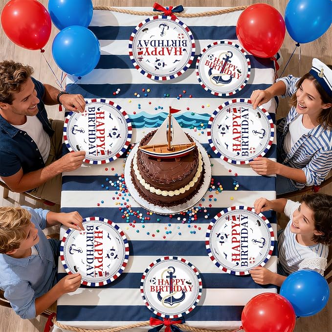 96 Pcs Nautical Birthday Party Decorations - Image 8