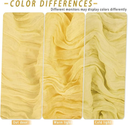 8 Pack Light Yellow Cheesecloth Table Runner 17x108 inch Rustic Gauze Table - Image 5