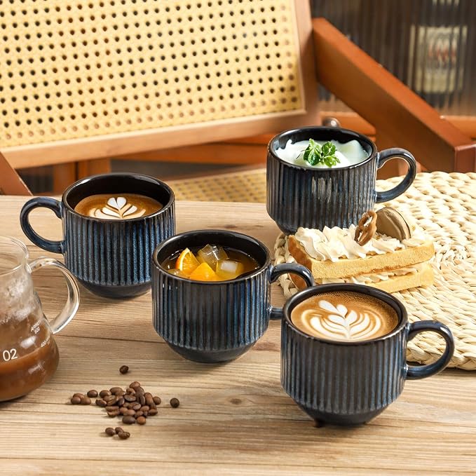 glowworm Coffee Mugs Set of 4, 15 Oz Stackable Coffee Mugs - Image 6