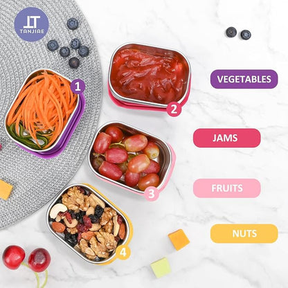 4Pack Small 8oz Stainless Steel Snack Containers - Image 6