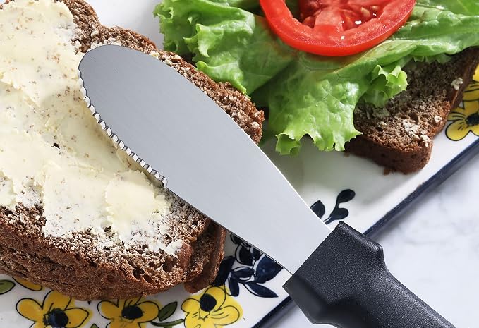 New Star Foodservice Plastic Handle Stainless Steel Butter Spreader - Image 6