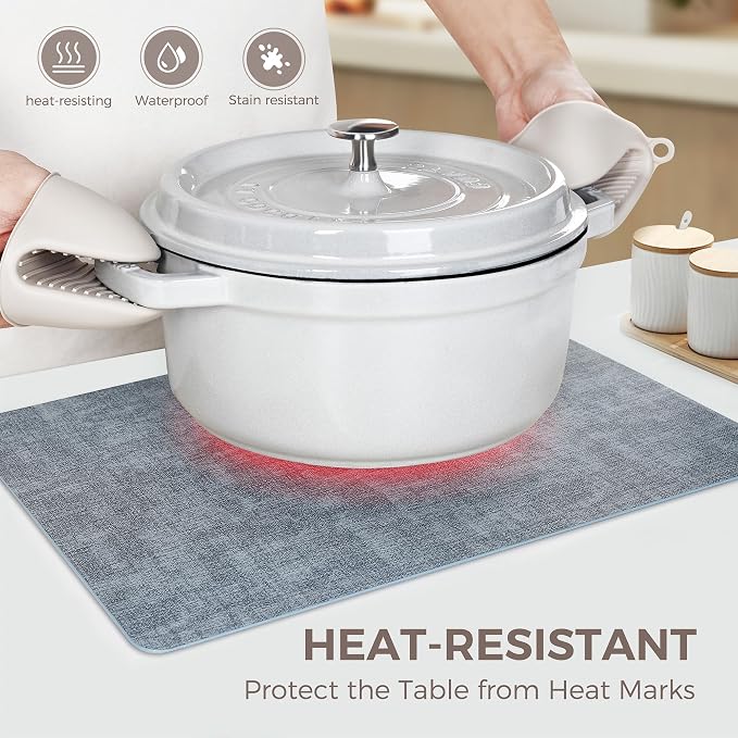 NCUE Vinyl Placemats Set of 8, Heat Resistant, Nonslip Faux Leather Waterproof - Image 2